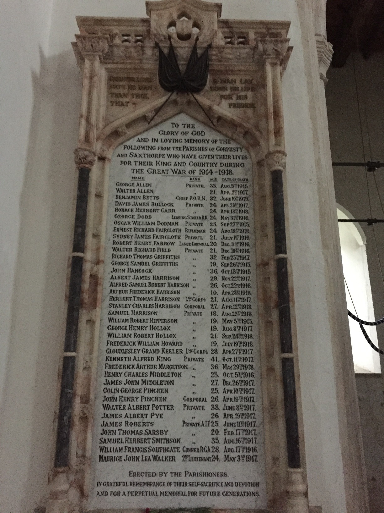 Saxthorpe_Church_WW1